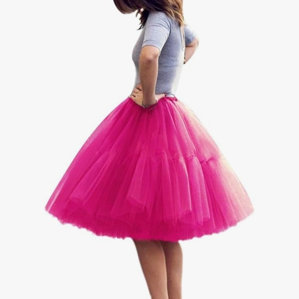 Elegant Pink Tulle Skirt